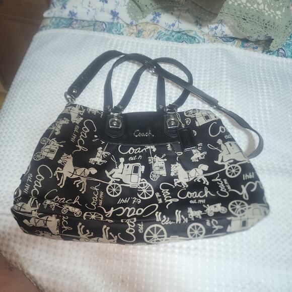 COACH EUC ASHLEY ANNIVERSARY HORSE & CARRIAGE SATCHEL CROSSBODY BAG - Picture 1 of 8